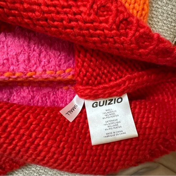 Danielle Guizio Red, Orange and Pink Knit Crochet Mini Dress - Picture 5 of 7